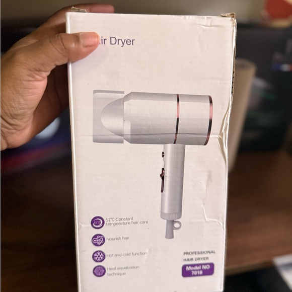 Professional Hair Dryer in White and Silver - Picture 1 of 1